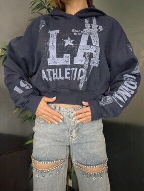 Social Scene LA Athletics Cropped Hoodie - Size XS